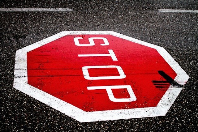 stop sign on road feature