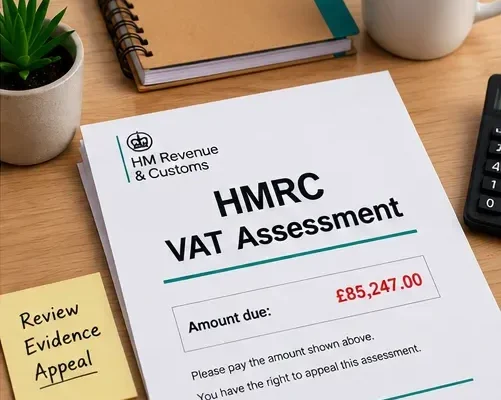 Company director reviewing a large HMRC VAT assessment