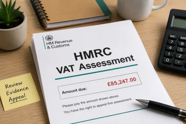 Company director reviewing a large HMRC VAT assessment