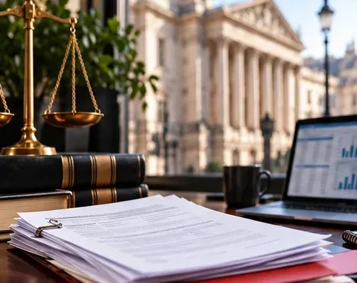 HMRC tax tribunal appeal and enforcement documents on a director's desk